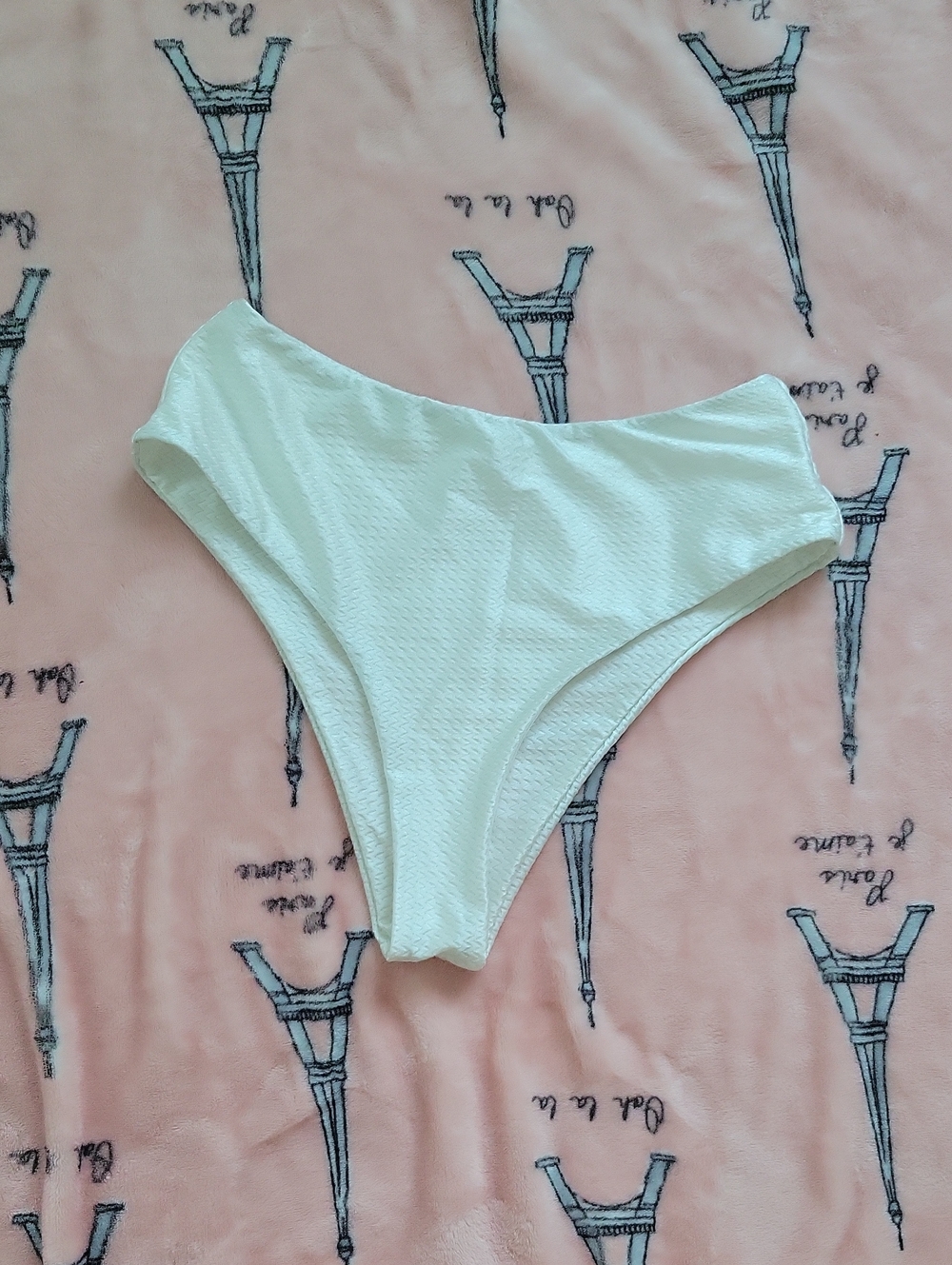 SHEIN White High-Waist Bikini Bottom